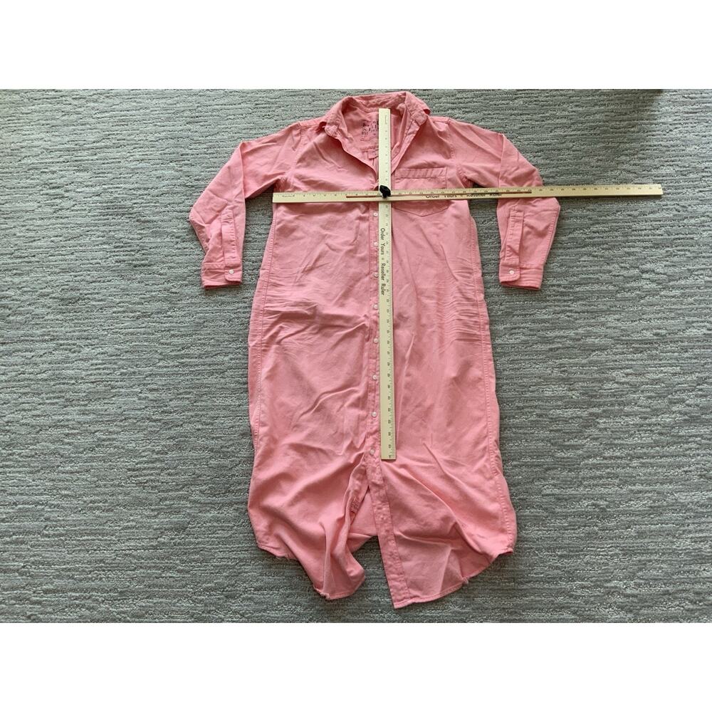 Frank & Eileen Rory Organic Cotton Maxi Shirt Dress Long Sleeve Pink Women's XS - Picture 5 of 8